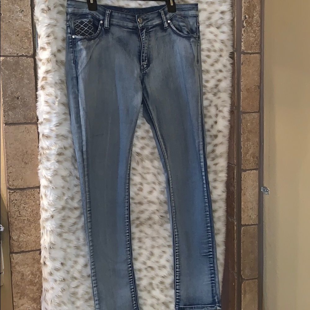 Faded light jeans